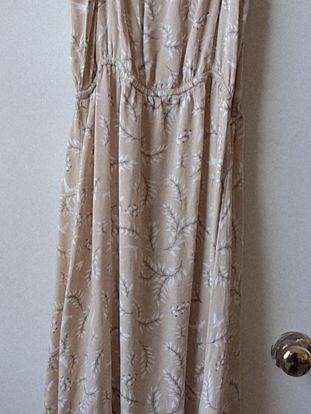 Beachgold Light Beige Floral/bird Button-Front Sundress - Picture 8 of 9